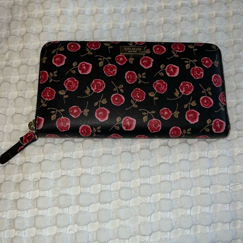KATE SPADE Laurel way hazy rose red rose wallet for purse VERY CLEAN